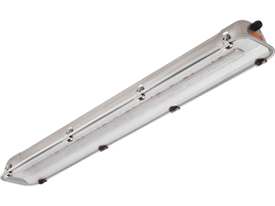 Plafoniera LED acciaio inox-vetro lunghezza 1300 mm IP66 zona 2 (GAS) e 21-22 (POLVERE)