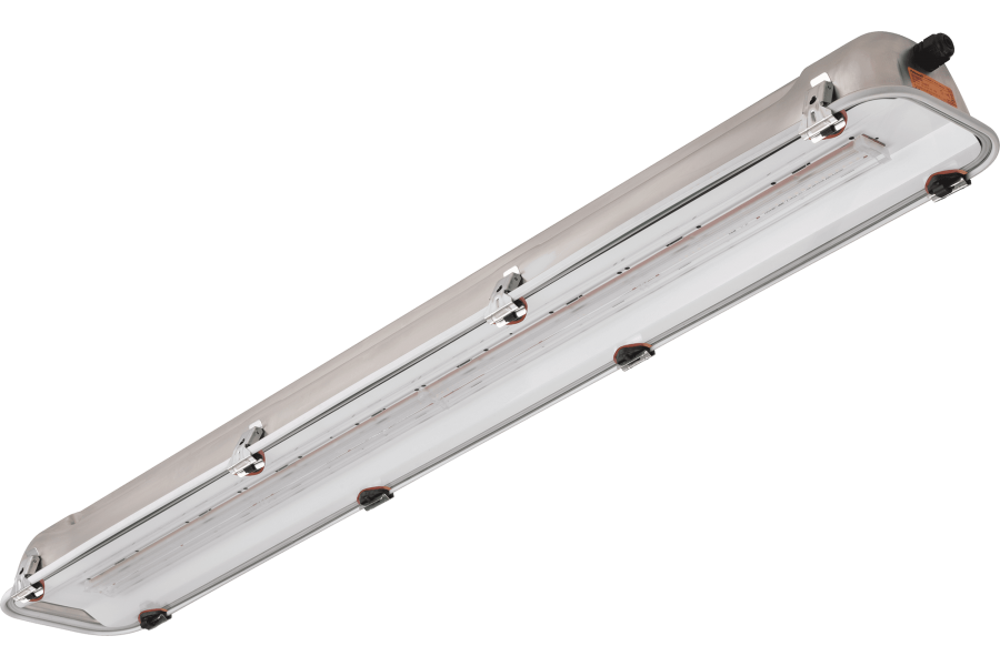 Plafoniera LED acciaio inox-vetro lunghezza 1300 mm IP66 zona 2 (GAS) e 21-22 (POLVERE)