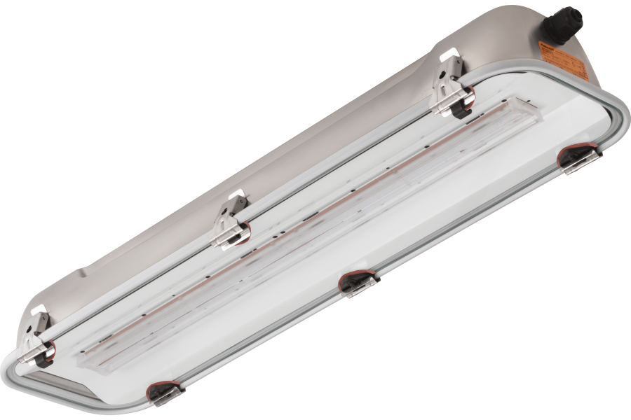 Plafoniera LED acciaio inox-vetro lunghezza 690 mm IP66 zona 2 (GAS) e 21-22 (POLVERE)
