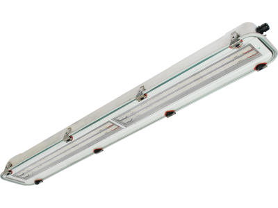 Plafoniera LED acciaio inox-vetro lunghezza 1300 mm IP66 zona 1-2 (GAS) e 21-22 (POLVERE)