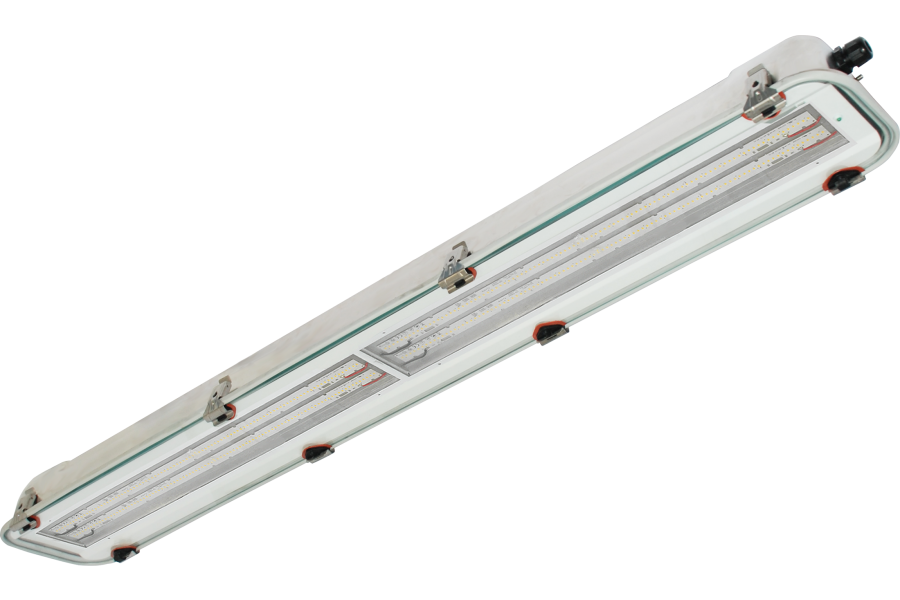 LED light fixture in stainless steel-glass lenght 1300 mm IP66 zone 1-2 (GAS) and 21-22 (DUST)
