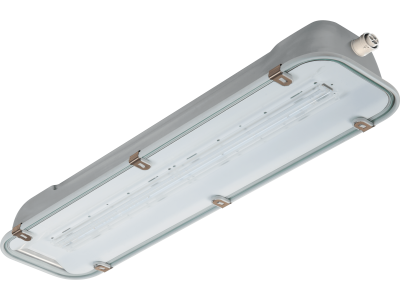 Plafoniera LED alta efficienza 90.000h acciaio inox-vetro lunghezza 690 mm IP66