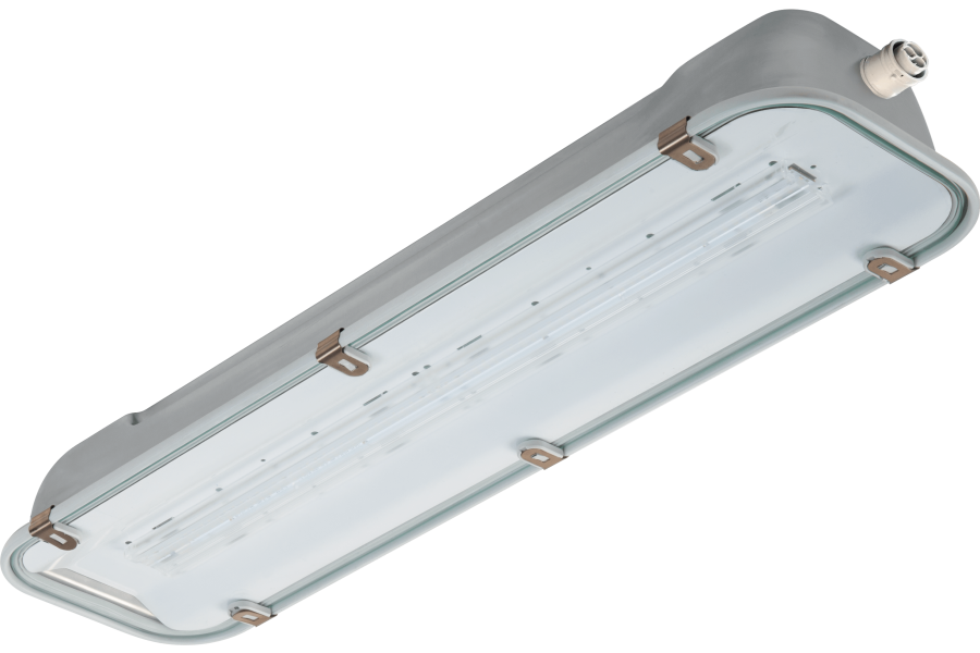 Plafoniera LED alta efficienza 90.000h acciaio inox-vetro lunghezza 690 mm IP66