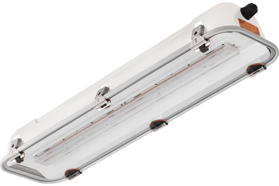 Pantallas LED acero galvanizado pintado-vidrio de 690 mm de longitud IP66 zonas 2 (GAS) y 21-22 (POLVO)