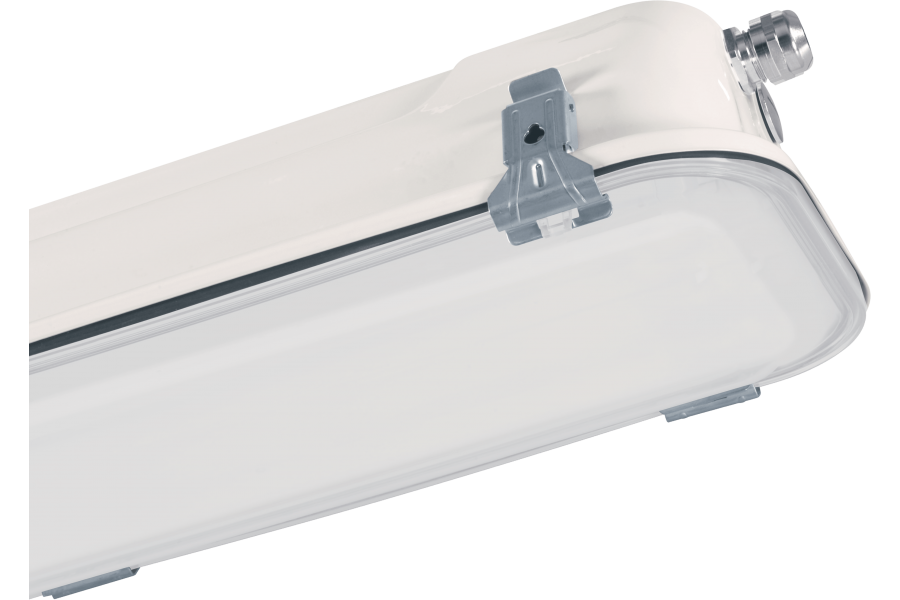 LED light fixtures in painted galvanised steel opal polycarbonate lenght 1300 mm IP66/IP67