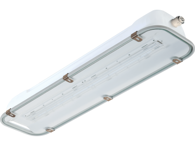 LED light fixture in galvanised steel-glass lenght 690 mm IP66