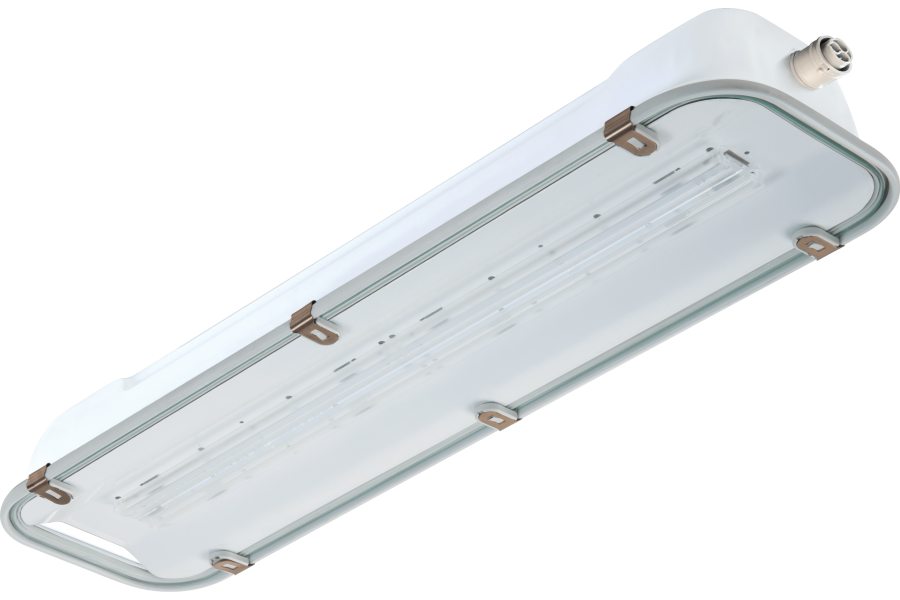 LED light fixture in galvanised steel-glass lenght 690 mm IP66