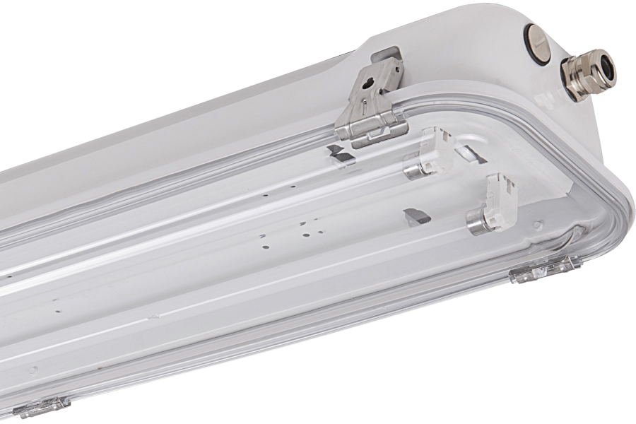 Light fixtures in painted galvanised steel transparent polycarbonate lenght 690 mm IP66/IP67