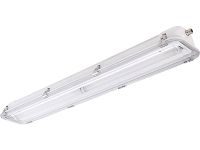 Pantallas LED en acero galvanizado pintado difusor policarbonato transparente de 1300 mm de longitud IP66/IP67