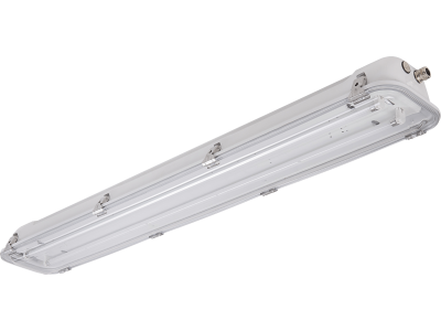 Plafoniere fluorescenti acciaio zincato verniciato policarbonato trasparente lunghezza 1300 mm IP66/IP67