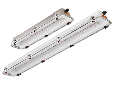 RINO-EX High efficiency ATEX LED light fixtures in stainless steel from 3000lm up to 10000lm, IP66, for zines 2, 21, 22 (New)