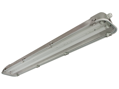 RINO Plafoniere industriali fluorescenti in acciaio per tubi T8/T5, IP66/IP67