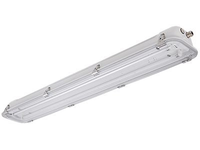 RINO Fluorescent light fixtures in AISI 316L stainless steel for T5 tubes, IP66 / IP67