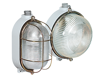 RINO Oval and round light fixtures in aluminium alloy with lamp holder E27 / G23, IP66