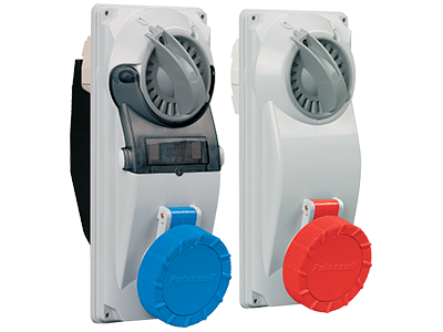 topTER Compact vertical socket-outlets in thermoplastic from 16A to 63A, IP44 and IP66/IP67